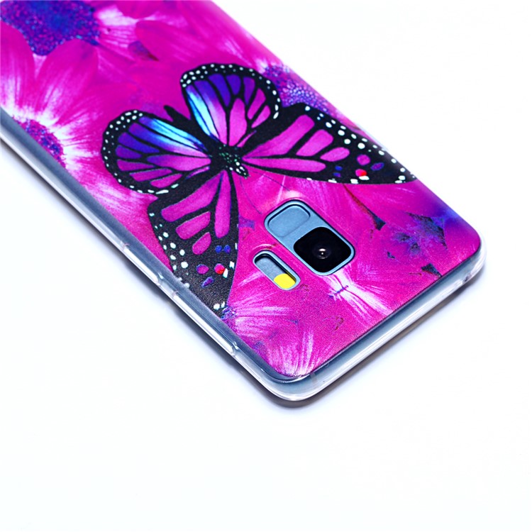 Pattern Printing Soft TPU Phone Case Accessory for Samsung Galaxy S9 SM-G960 - Sunflower and Butterfly-5