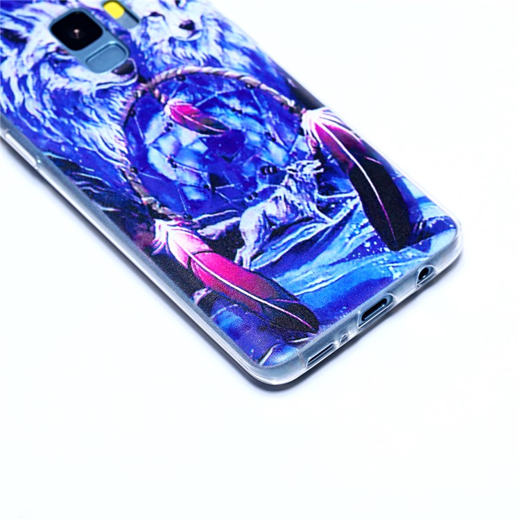 Pattern Printing Soft TPU Back Cover for Samsung Galaxy S9 SM-G960 - Wolves and Dreamcatcher-4