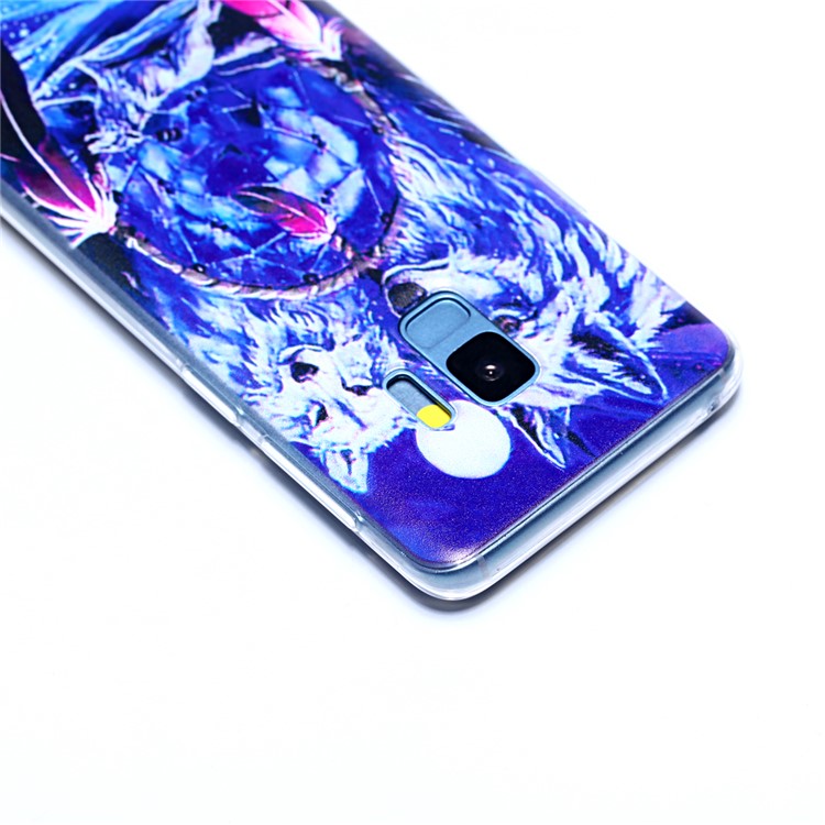 Pattern Printing Soft TPU Back Cover for Samsung Galaxy S9 SM-G960 - Wolves and Dreamcatcher-5