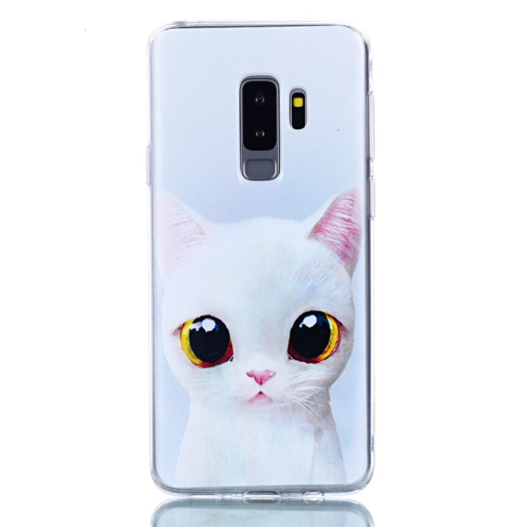 Pattern Printing Soft TPU Back Case for Samsung Galaxy S9 Plus SM-G965 - Lovely White Cat-2