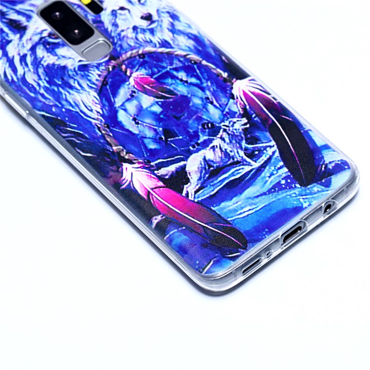Pattern Printing Soft TPU Protection Back Cover for Samsung Galaxy S9 Plus SM-G965 - Wolves and Dreamcatcher-4