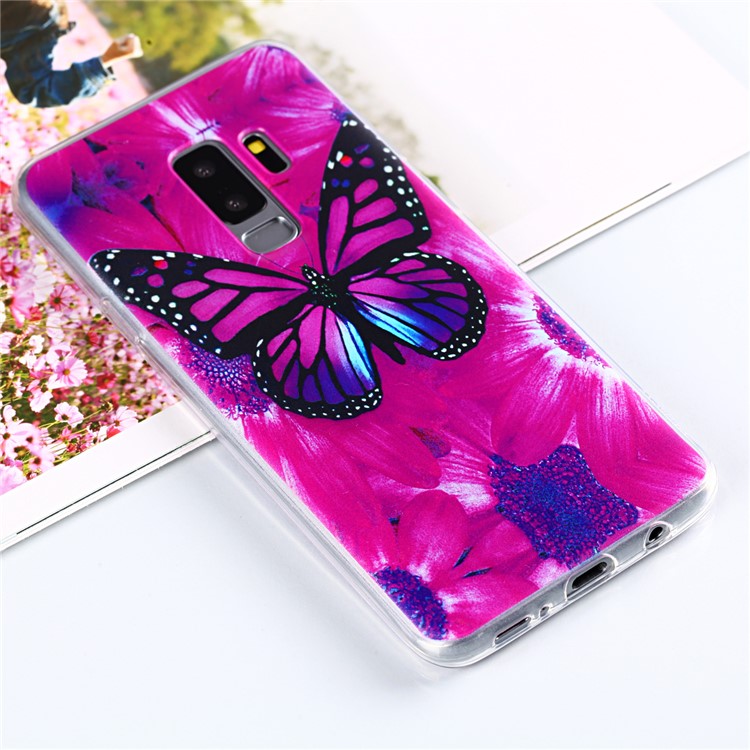 Pattern Printing TPU Phone Casing for Samsung Galaxy S9+ SM-G965 - Sunflower and Butterfly-1