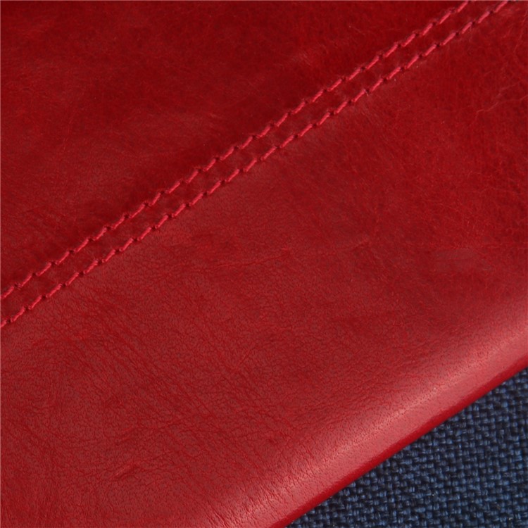 PIERRE CARDIN Stitched Genuine Leather Coated PC Back Cover for Samsung Galaxy S9 G960 - Red-4