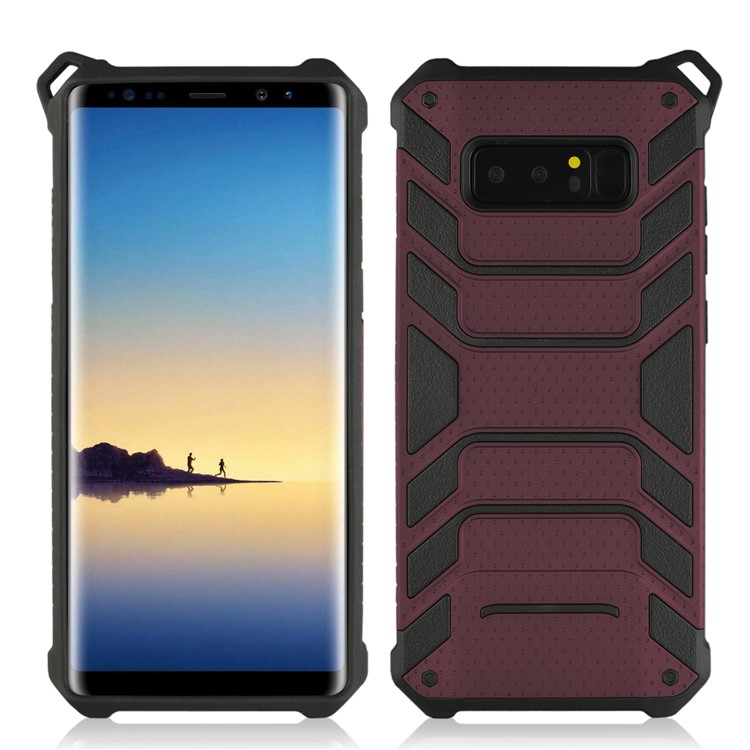 ANGIBABE Spider Series for Samsung Galaxy Note 8 N950 TPU+PC Hybrid Shockproof Protection Back Cover - Wine Red-3