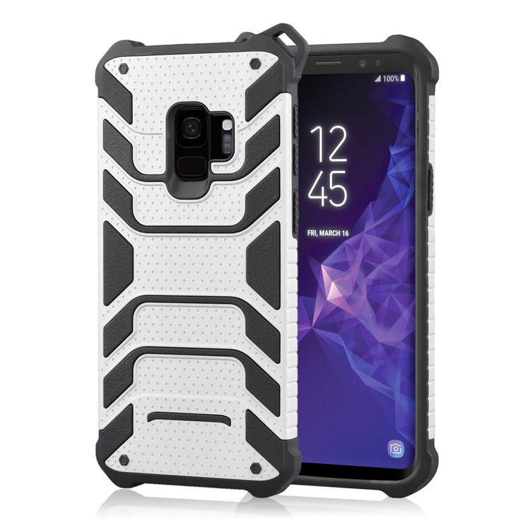 ANGIBABE Spider Series for Samsung Galaxy S9 SM-G960 TPU+PC Hybrid Shockproof Mobile Cover - Silver-1