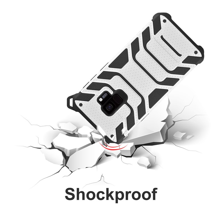 ANGIBABE Spider Series for Samsung Galaxy S9 SM-G960 TPU+PC Hybrid Shockproof Mobile Cover - Silver-5