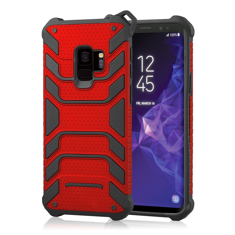 ANGIBABE Spider Series for Samsung Galaxy S9 SM-G960 TPU+PC Hybrid Shockproof Cell Phone Case - Red-1