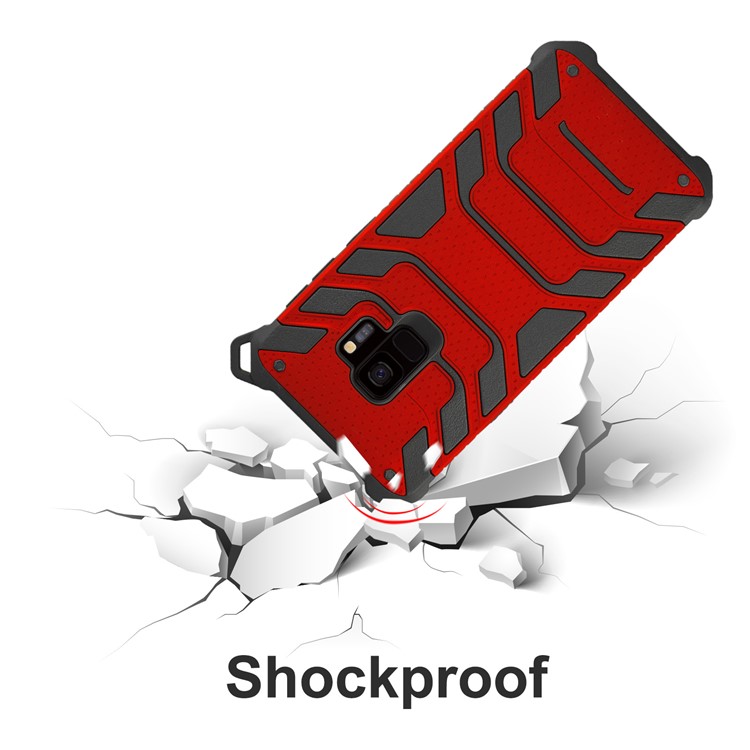 ANGIBABE Spider Series for Samsung Galaxy S9 SM-G960 TPU+PC Hybrid Shockproof Cell Phone Case - Red-5
