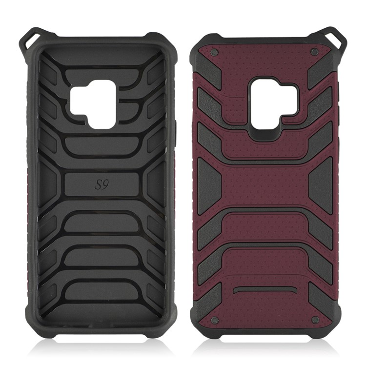 ANGIBABE Spider Series for Samsung Galaxy S9 SM-G960 TPU+PC Hybrid Shockproof Phone Casing - Wine Red-2