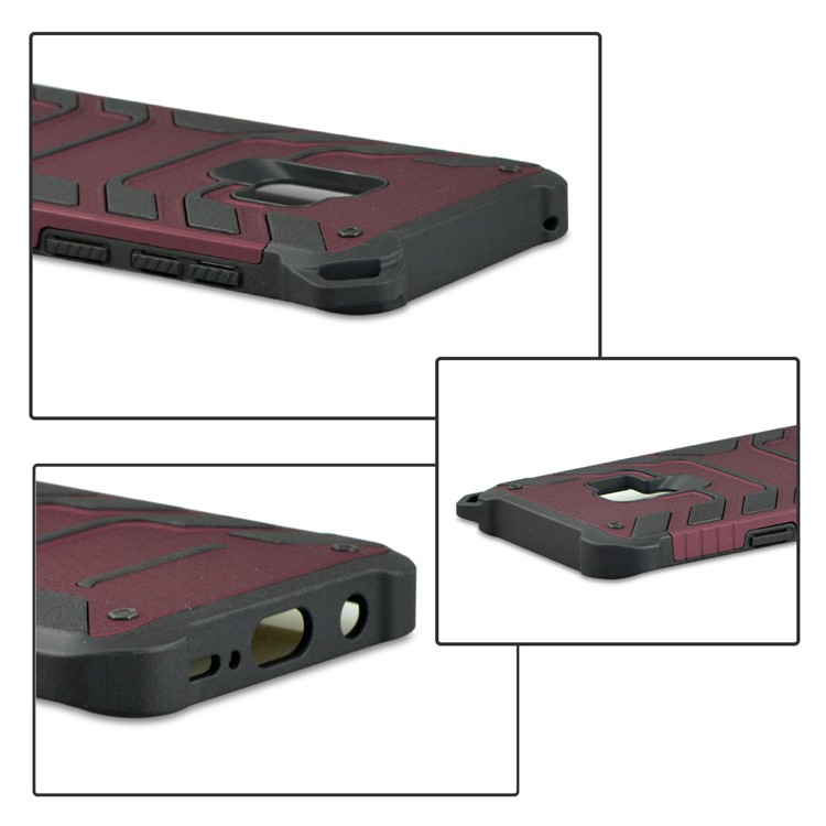 ANGIBABE Spider Series for Samsung Galaxy S9 SM-G960 TPU+PC Hybrid Shockproof Phone Casing - Wine Red-4