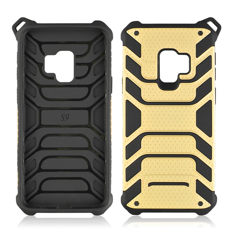 ANGIBABE Spider Series TPU+PC Hybrid Shockproof Back Case for Samsung Galaxy S9 SM-G960 - Gold-2