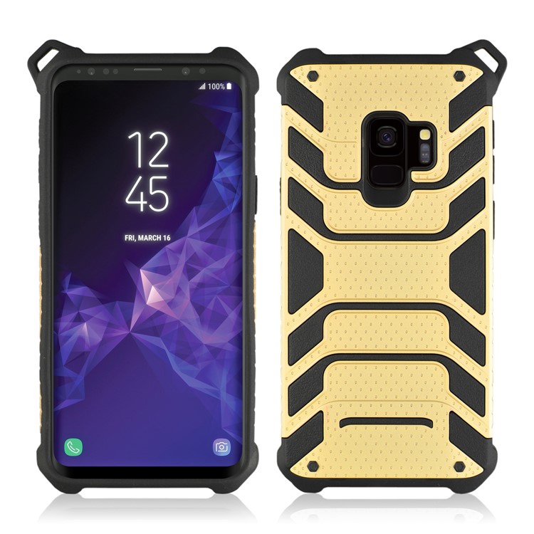 ANGIBABE Spider Series TPU+PC Hybrid Shockproof Back Case for Samsung Galaxy S9 SM-G960 - Gold-3