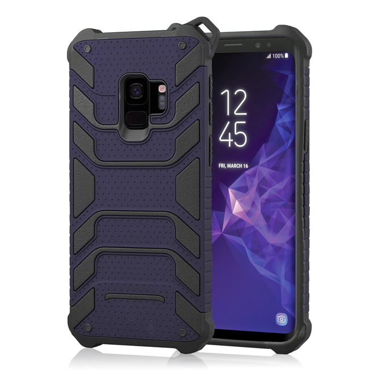 ANGIBABE Spider Series TPU+PC Hybrid Shockproof Protective Case for Samsung Galaxy S9 SM-G960 - Dark Blue-1