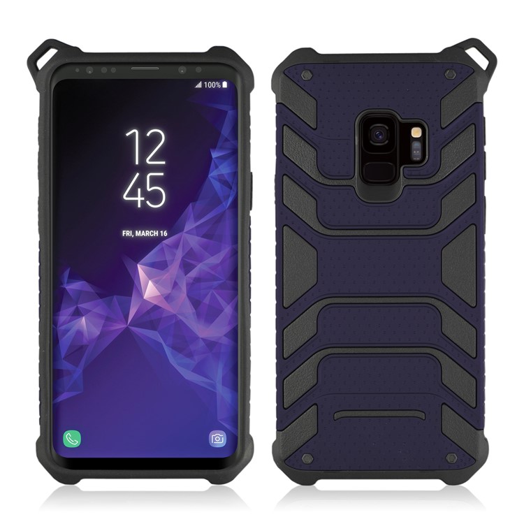 ANGIBABE Spider Series TPU+PC Hybrid Shockproof Protective Case for Samsung Galaxy S9 SM-G960 - Dark Blue-3