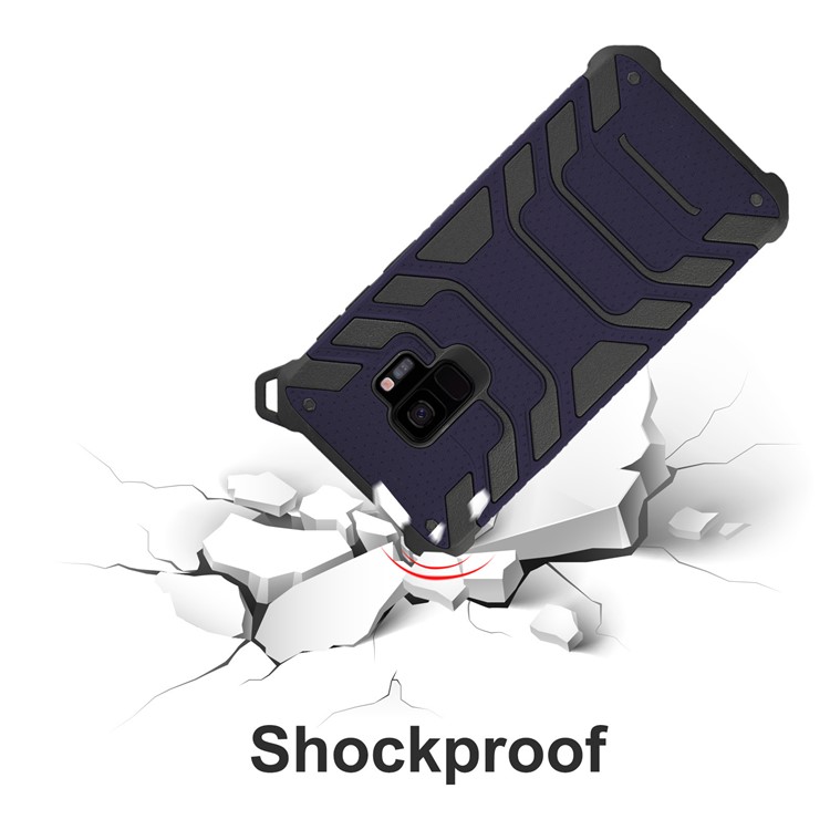 ANGIBABE Spider Series TPU+PC Hybrid Shockproof Protective Case for Samsung Galaxy S9 SM-G960 - Dark Blue-5