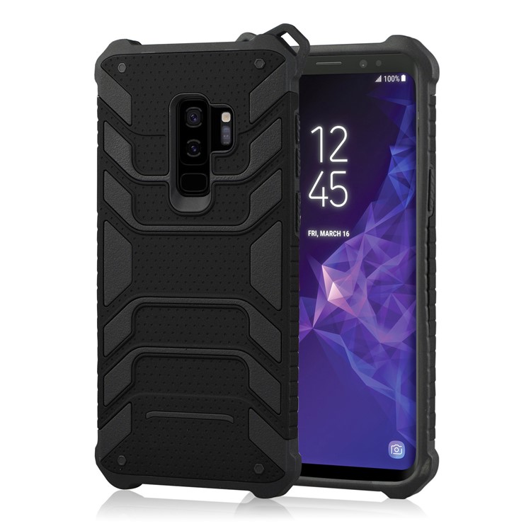 ANGIBABE Spider Series TPU+PC Shockproof Hybrid Case for Samsung Galaxy S9 Plus SM-G965 - Black-1