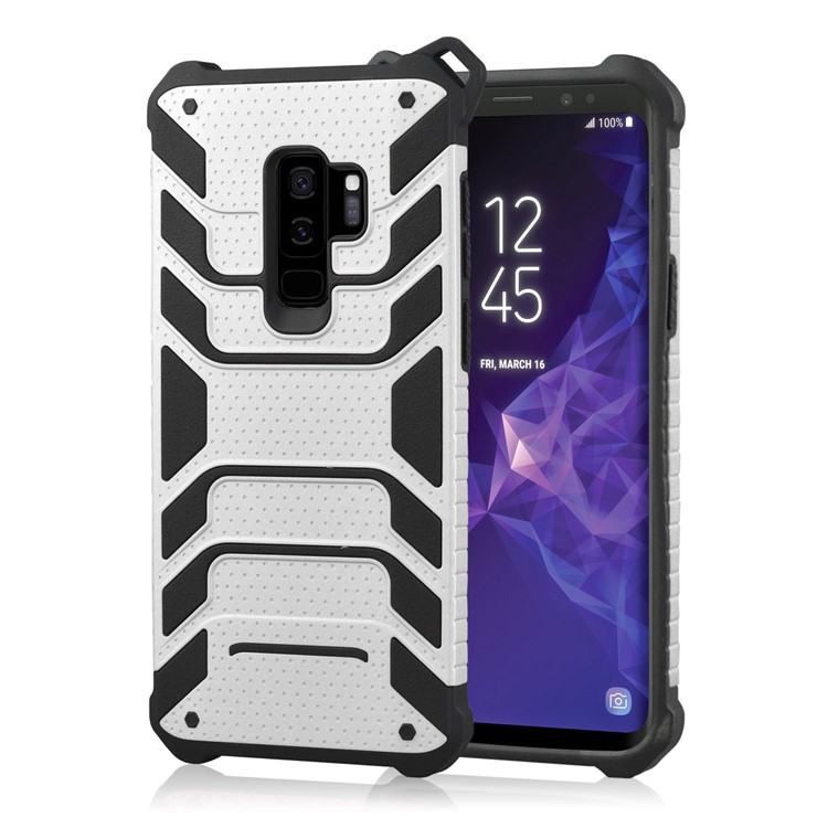 ANGIBABE Spider Series TPU+PC Shockproof Hybrid Cover for Samsung Galaxy S9 Plus SM-G965 - Silver-1