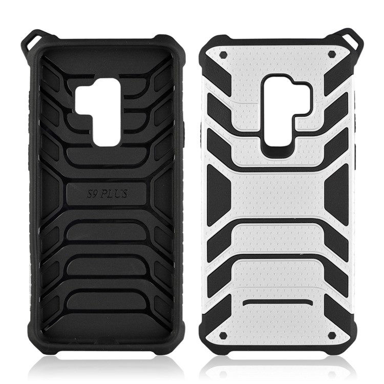 ANGIBABE Spider Series TPU+PC Shockproof Hybrid Cover for Samsung Galaxy S9 Plus SM-G965 - Silver-2