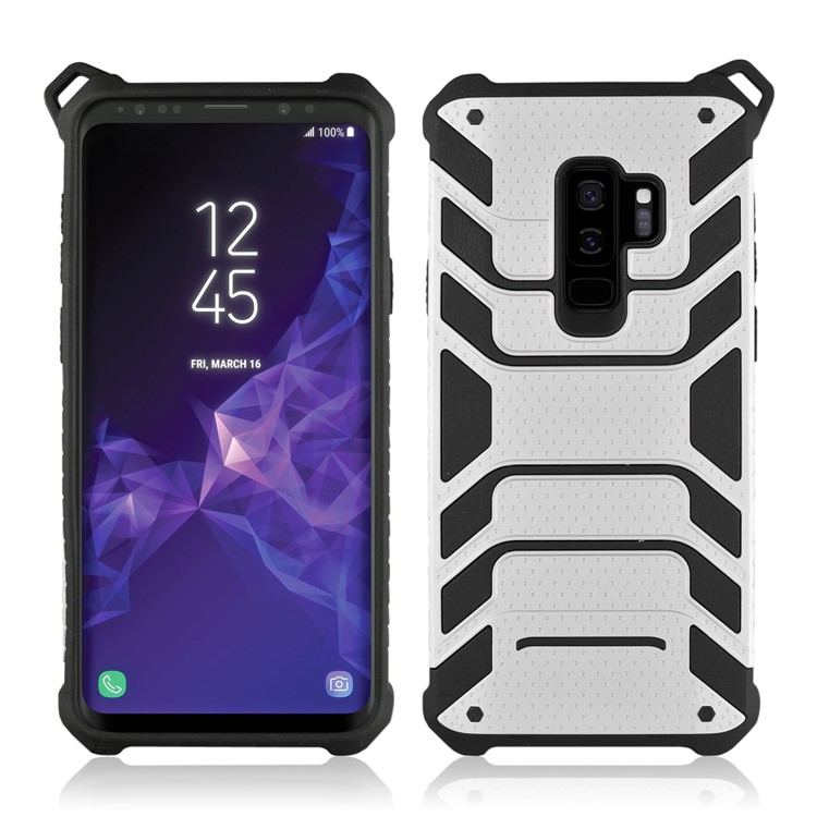 ANGIBABE Spider Series TPU+PC Shockproof Hybrid Cover for Samsung Galaxy S9 Plus SM-G965 - Silver-3
