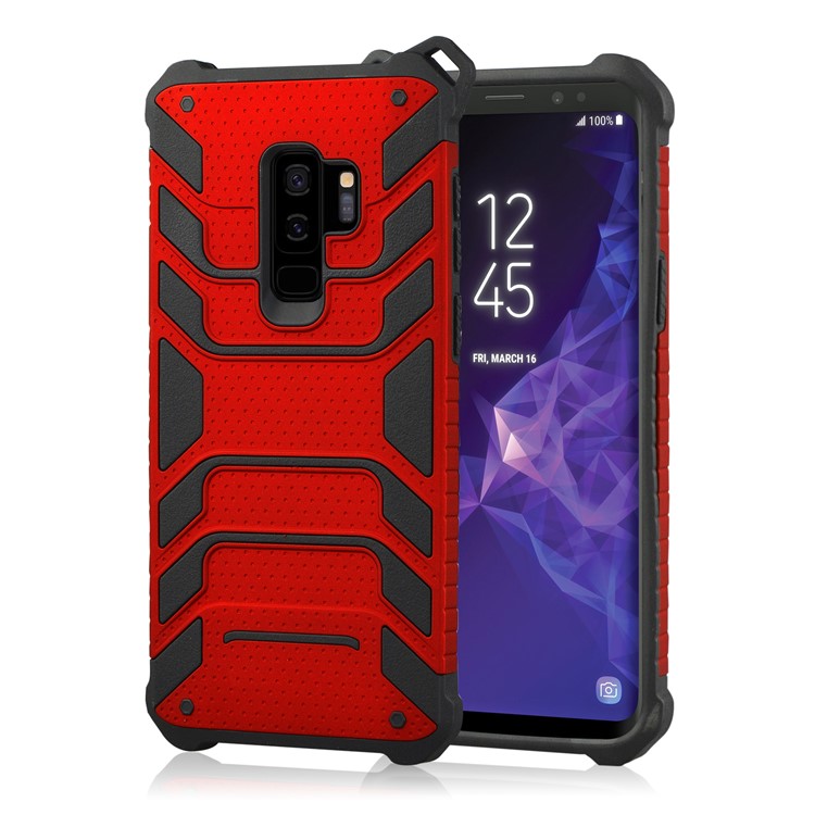 ANGIBABE Spider Series TPU+PC Shockproof Hybrid Back Case for Samsung Galaxy S9 Plus SM-G965 - Red-1