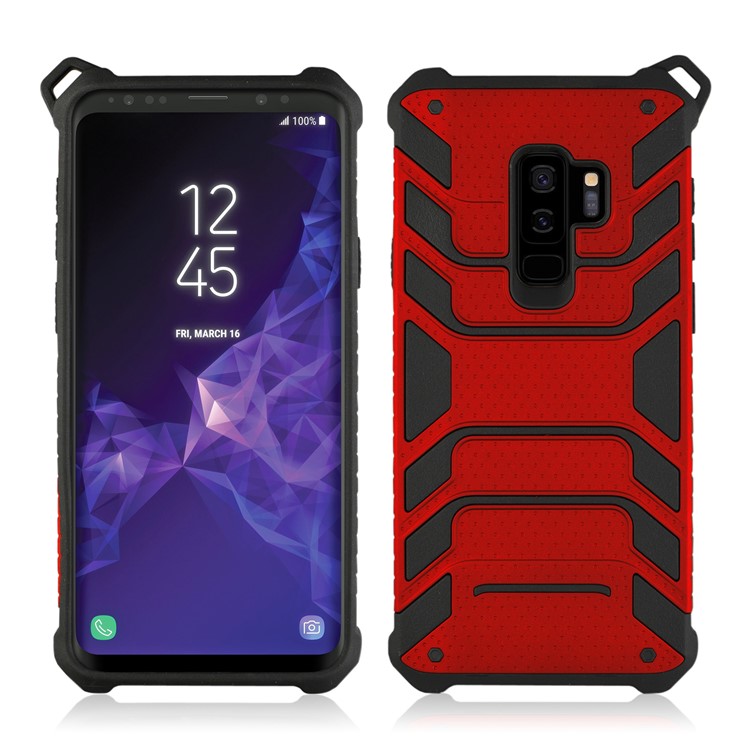 ANGIBABE Spider Series TPU+PC Shockproof Hybrid Back Case for Samsung Galaxy S9 Plus SM-G965 - Red-3