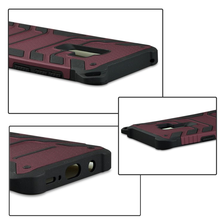 ANGIBABE Spider Series TPU+PC Shockproof Hybrid Phone Casing for Samsung Galaxy S9 Plus SM-G965 - Wine Red-4