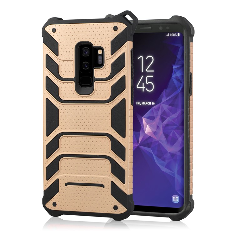 ANGIBABE Spider Series TPU+PC Shockproof Hybrid Mobile Shell for Samsung Galaxy S9 Plus SM-G965 - Rose Gold-1