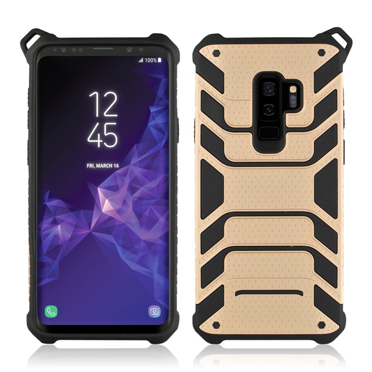 ANGIBABE Spider Series TPU+PC Shockproof Hybrid Mobile Shell for Samsung Galaxy S9 Plus SM-G965 - Rose Gold-3