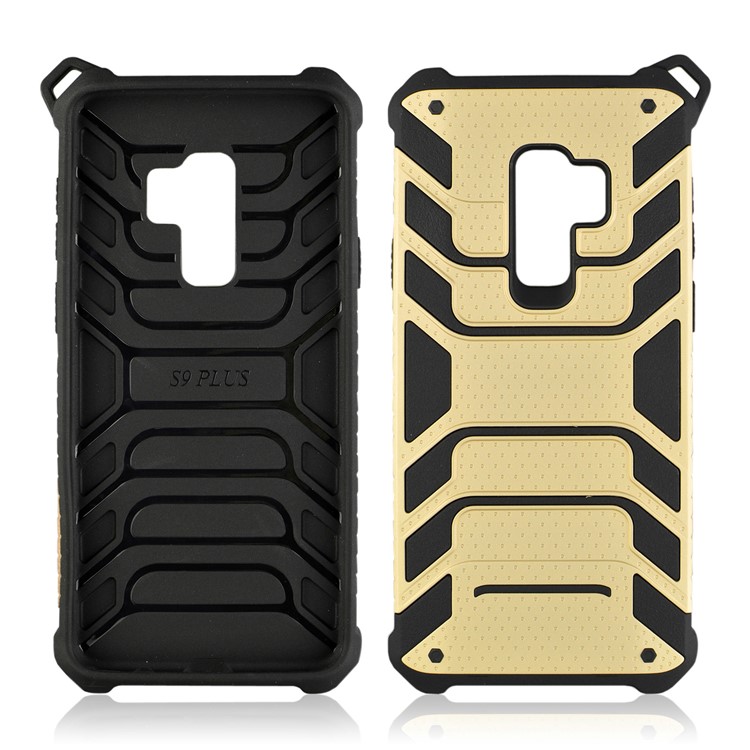 ANGIBABE Spider Series TPU+PC Shockproof Hybrid Back Case for Samsung Galaxy S9 Plus SM-G965 - Gold-2