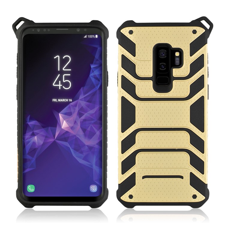 ANGIBABE Spider Series TPU+PC Shockproof Hybrid Back Case for Samsung Galaxy S9 Plus SM-G965 - Gold-3