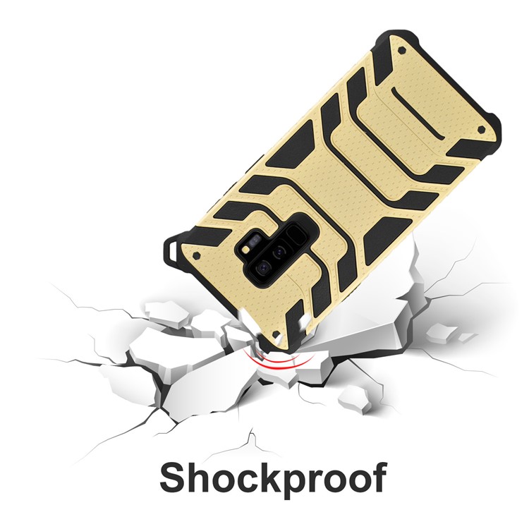 ANGIBABE Spider Series TPU+PC Shockproof Hybrid Back Case for Samsung Galaxy S9 Plus SM-G965 - Gold-5