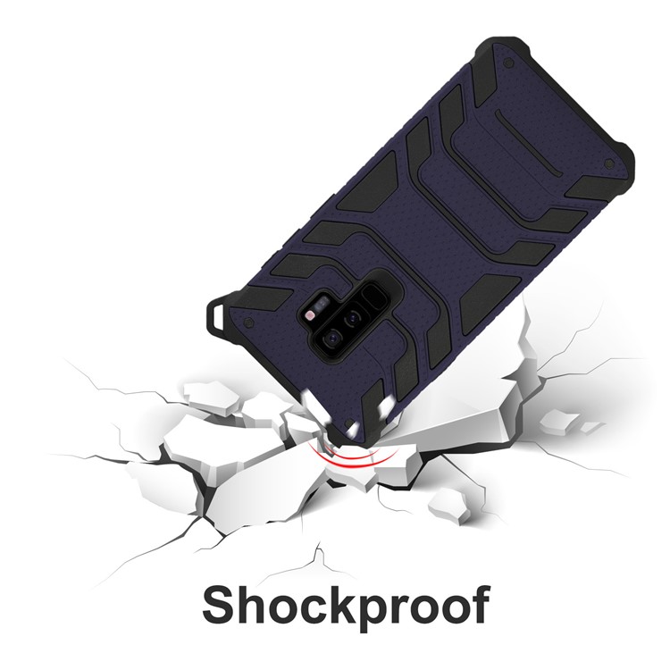ANGIBABE Spider Series TPU+PC Shockproof Mobile Phone Cover for Samsung Galaxy S9 Plus SM-G965 - Dark Blue-5