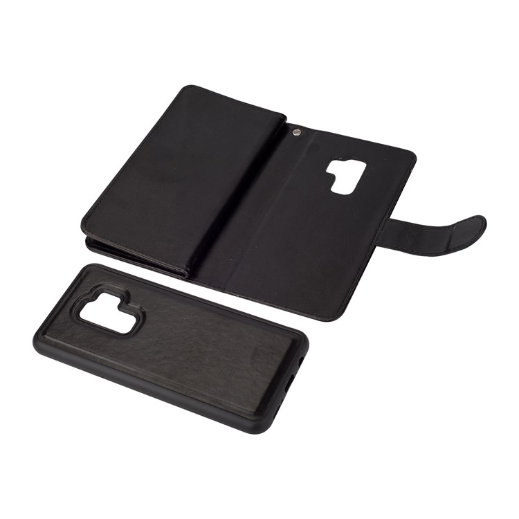 Detachable 9 Card Slots Leather Wallet Case for Samsung Galaxy S9+ SM-G965 - Black-7