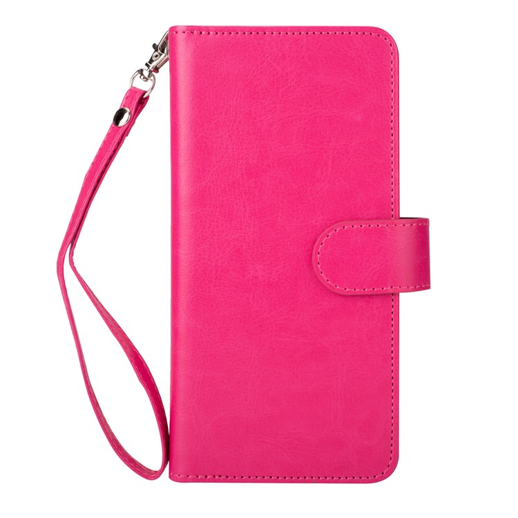 Detachable 9 Card Slots Leather Wallet Shell Case for Samsung Galaxy S9+ SM-G965 - Rose-2
