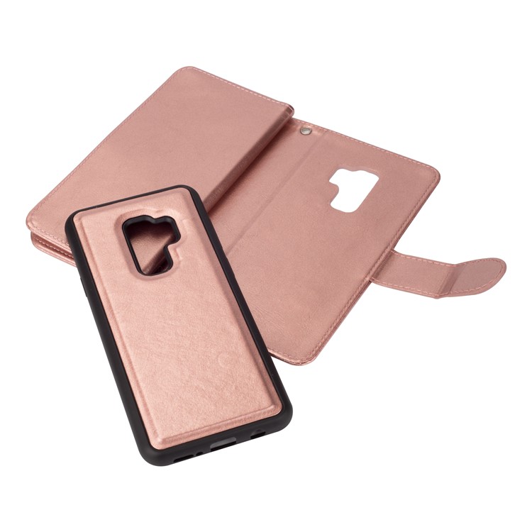 Detachable 9 Card Slots PU Leather Wallet Case for Samsung Galaxy S9+ SM-G965 - Rose Gold-6