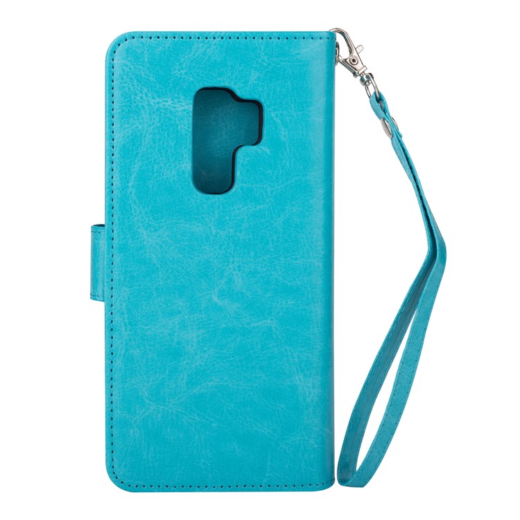 Detachable 9 Card Slots Leather Wallet Case Cover for Samsung Galaxy S9+ SM-G965 - Blue-3