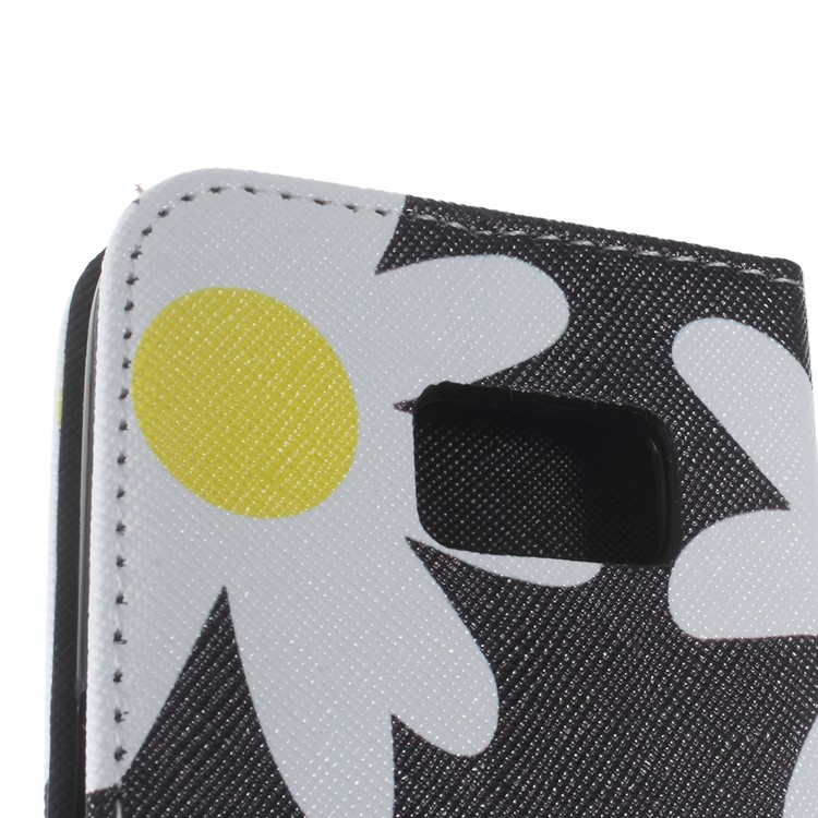 Wallet Leather Stand Cover for Samsung Galaxy S7 - Daisy Flower-8