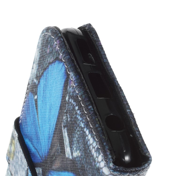 Wallet Leather Stand Cover for Samsung Galaxy S7 - Blue Butterfly-8