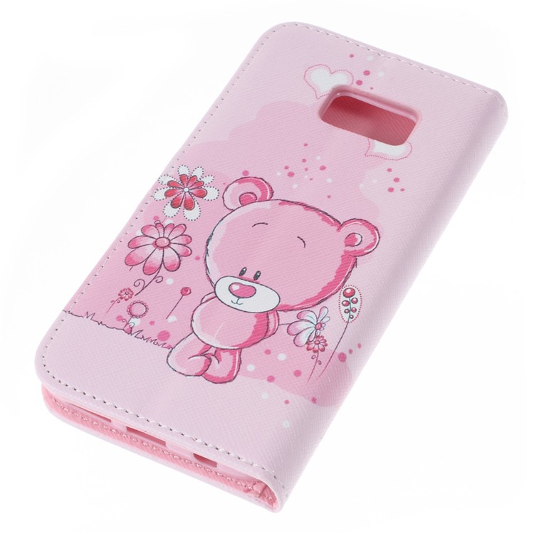 Wallet Leather Phone Cover for Samsung Galaxy S7 - Cute Bear-3
