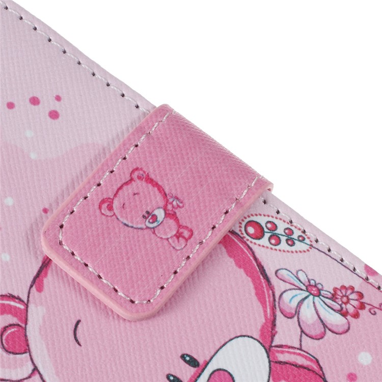 Wallet Leather Phone Cover for Samsung Galaxy S7 - Cute Bear-8