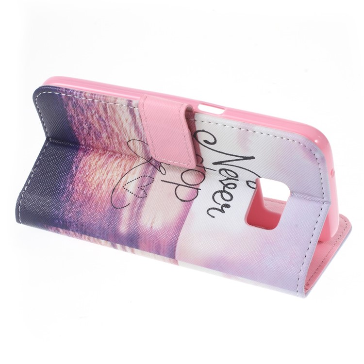 Wallet Leather Cover for Samsung Galaxy S7 - Quote Never Stop Dreaming-4