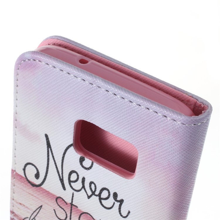 Wallet Leather Cover for Samsung Galaxy S7 - Quote Never Stop Dreaming-7