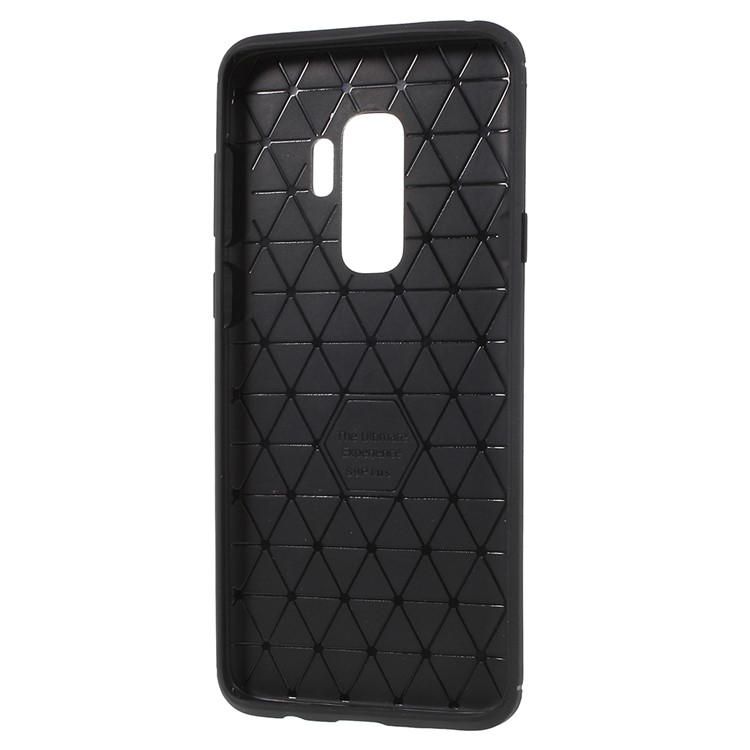 IPAKY Brushed Carbon Fiber TPU Back Case for Samsung Galaxy S9 Plus SM-G965 - Black-5