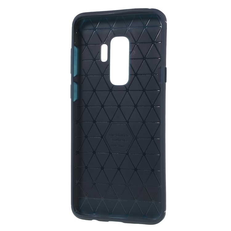 IPAKY Brushed Carbon Fiber TPU Mobile Casing for Samsung Galaxy S9+ SM-G965 - Dark Blue-4