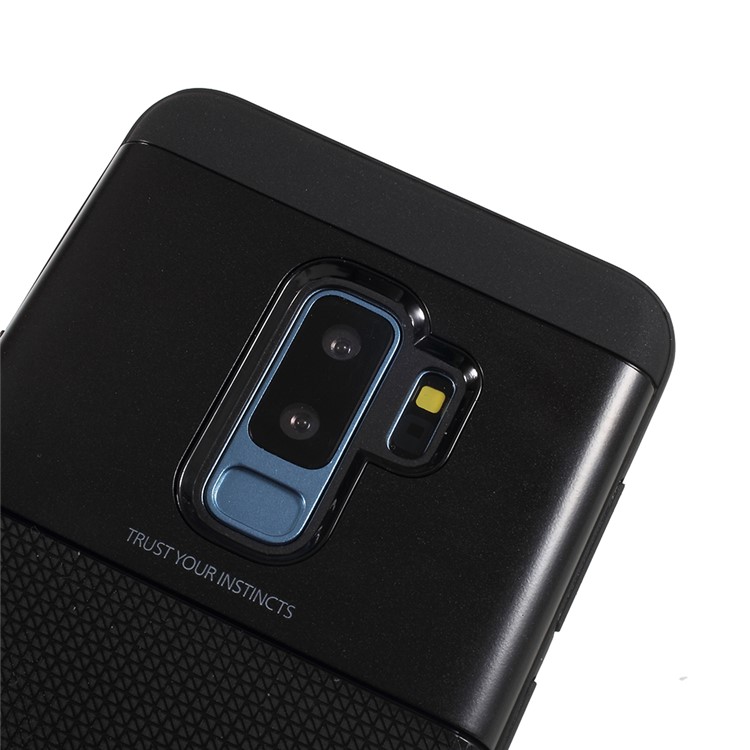IPAKY PC + TPU Combo Grid Pattern Case Accessory for Samsung Galaxy S9 Plus SM-G965 - Black-3