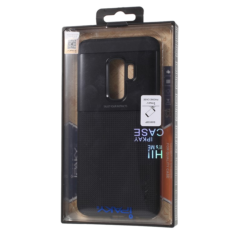 IPAKY PC + TPU Combo Grid Pattern Case Accessory for Samsung Galaxy S9 Plus SM-G965 - Black-7