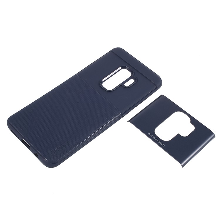 IPAKY PC + TPU Combo Grid Pattern Cover Accessory for Samsung Galaxy S9 Plus SM-G965 - Blue-5