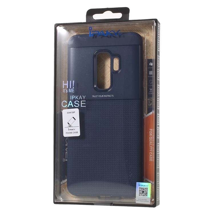 IPAKY PC + TPU Combo Grid Pattern Cover Accessory for Samsung Galaxy S9 Plus SM-G965 - Blue-6
