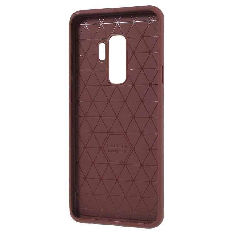 IPAKY PC + TPU Combo Grid Pattern Shell Accessory for Samsung Galaxy S9 Plus SM-G965 - Coffee-4