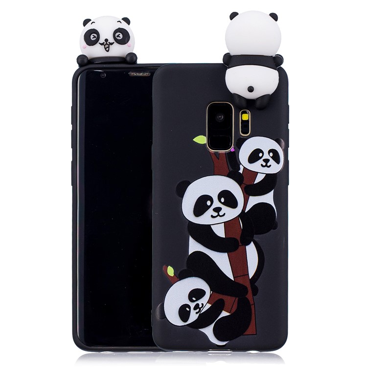 3D Cute Doll Pattern Printing TPU Back Case for Samsung Galaxy S9 SM-G960 - Lovely Pandas-1